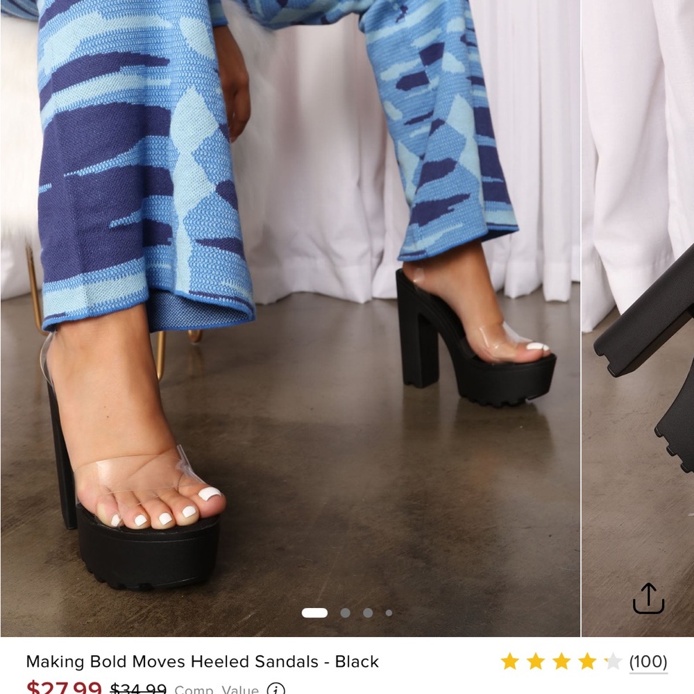 NEW! Fashion Nova Black Chunky Heels